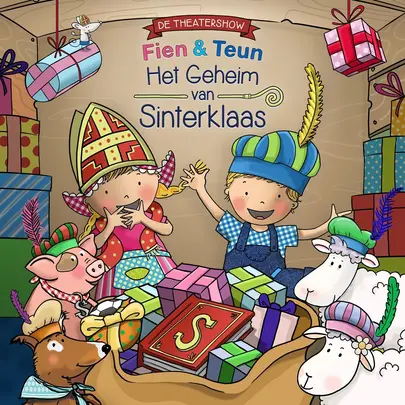 Promobeeld Fien en Teun Het Geheim van Sinterklaas Vierkant Met logo Credits in tekst