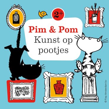 Pim Pom Kunst op pootjes campagnebeeld blauw