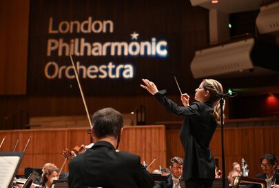 Principal Guest Conductor Karina Canellakis and London Philharmonic Orchestra c Mark Allan