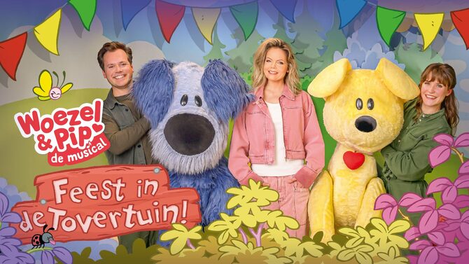 Promobeeld Woezel Pip feest in de tovertuin liggend